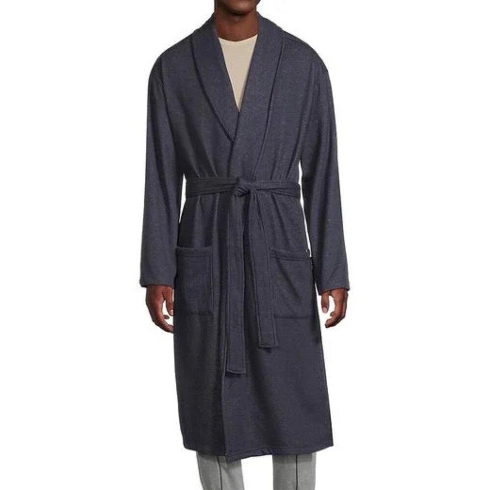 NWT Ted Baker Men's Fleece Heather Blue Robe